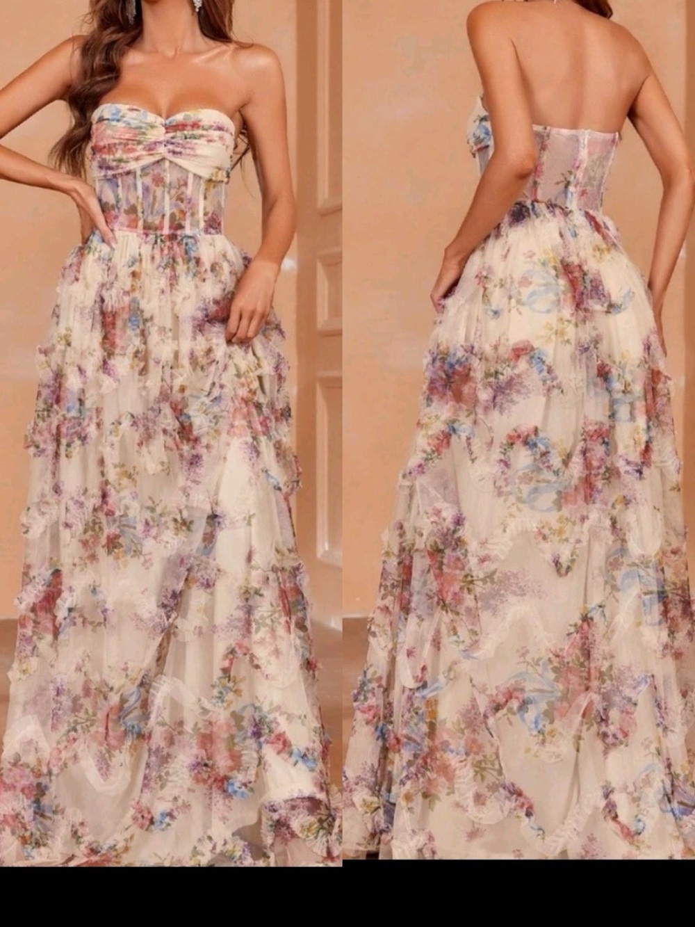 Faeriesty Women’s Floral Bustier Dress Size Medium NWOT